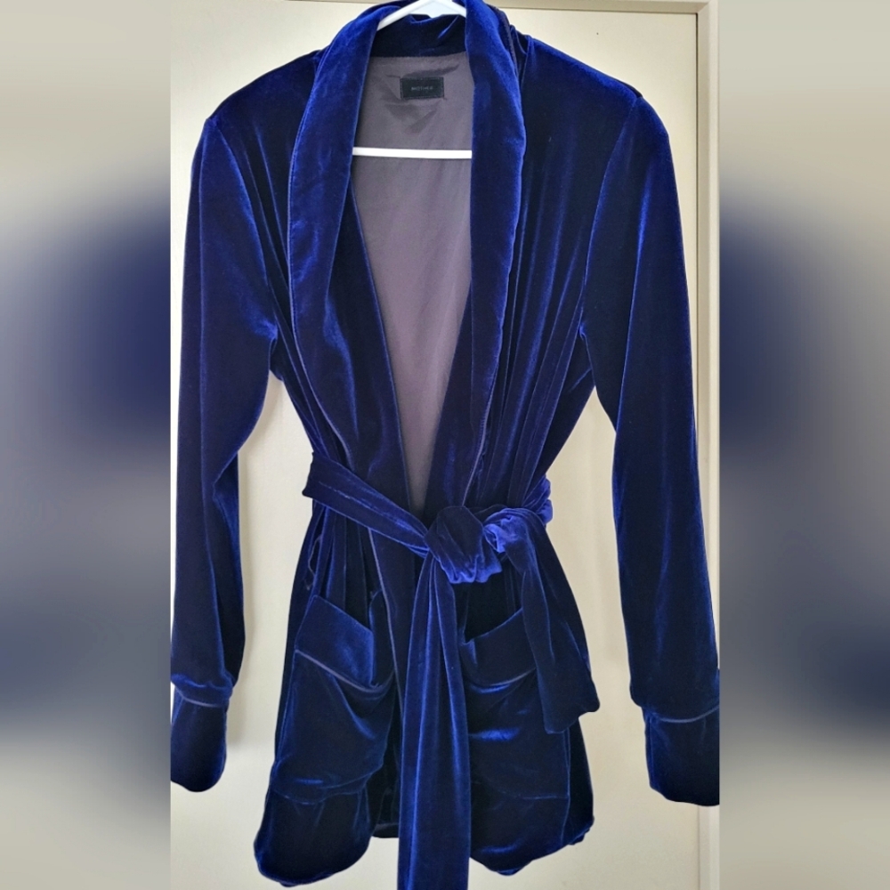 MOTHER Velvet Blazer in Rich Blue